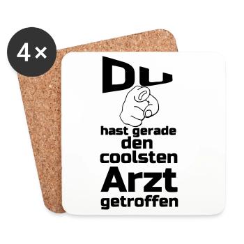 Coolster Arzt Geschenk - Untersetzer (4er-Set) - Weiß - Vorne