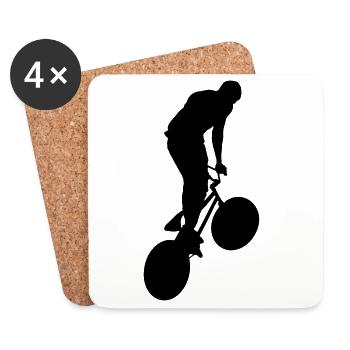 Vélo BMX - Dessous de verre (lot de 4) - blanc - Devant