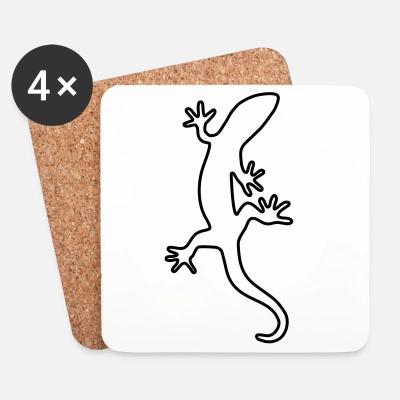 Salamander Echse Gecko Natur Lurch Tier - Untersetzer (4er-Set) - Weiß