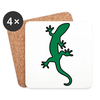 Lizard Salamander gecko - Coasters (set of 4) - white - Front