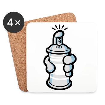 Cartoon paint spray - Untersetzer (4er-Set) - Weiß - Vorne