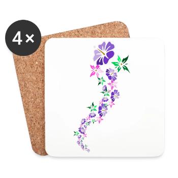polynesien - Dessous de verre (lot de 4) - blanc - Devant