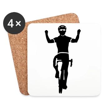 Rennrad - Untersetzer (4er-Set) - Weiß - Vorne