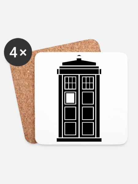 Tardis - Untersetzer (4er-Set) - Weiß