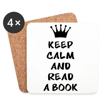 Keep calm and read a book - Coasters (set of 4) - white - Front