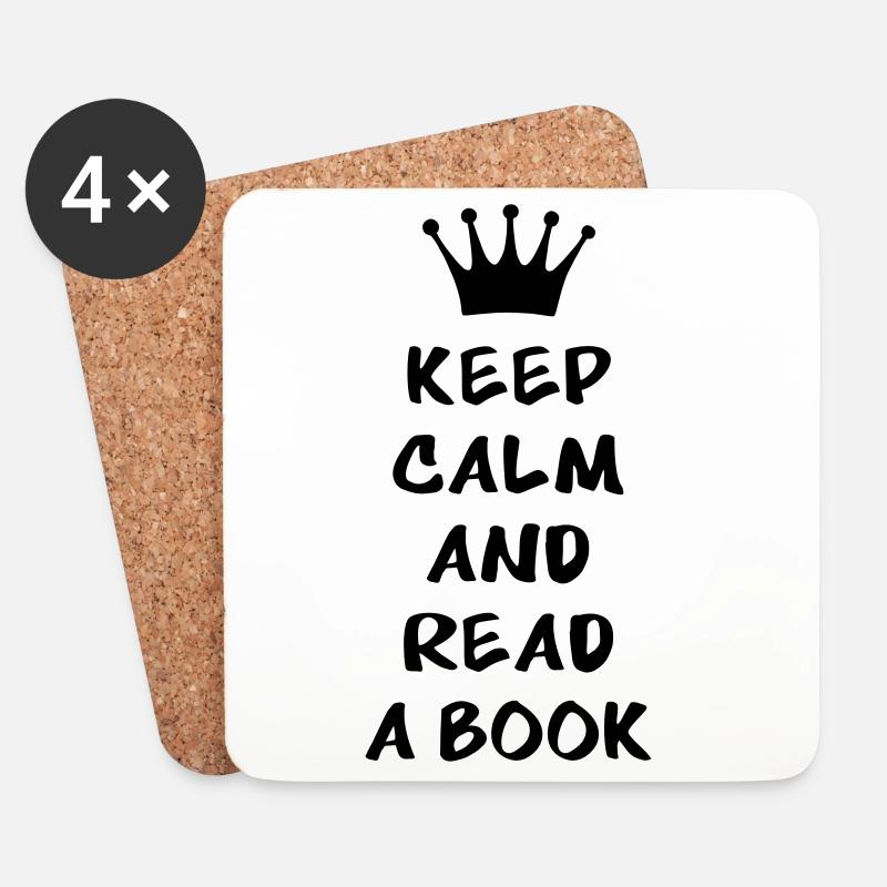 Keep calm and read a book - Untersetzer (4er-Set) - Weiß