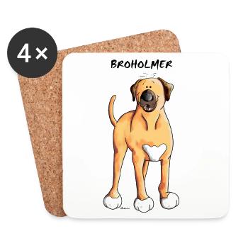 Funny Broholmer - Coasters (set of 4) - white - Front