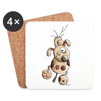 Hanging Dog - Coasters (set of 4) - white - Front