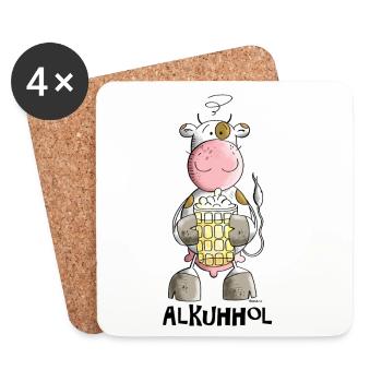 Alkuhhol - Untersetzer (4er-Set) - Weiß - Vorne