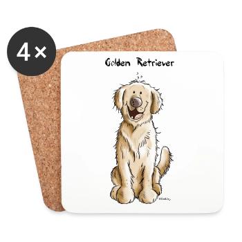 Süßer Golden Retriever - Untersetzer (4er-Set) - Weiß - Vorne