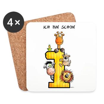 Ich bin schon Eins - Untersetzer (4er-Set) - Weiß - Vorne