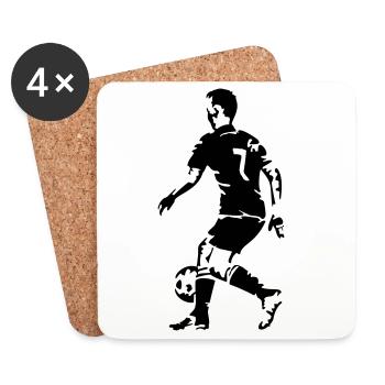 Fussballspieler Sport - Untersetzer (4er-Set) - Weiß - Vorne