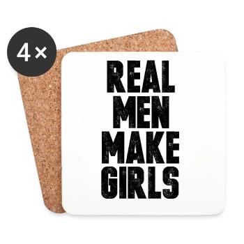 Real Men make girls Papa vater Mädchen Geschenk - Untersetzer (4er-Set) - Weiß - Vorne