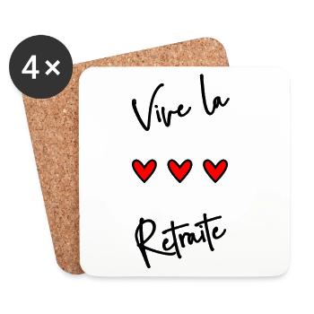 RETRAITE. BONNE RETRAITE. JOYEUSE RETRAITE - Dessous de verre (lot de 4) - blanc - Devant