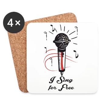 I Sing for Free - Coasters (set of 4) - white - Front