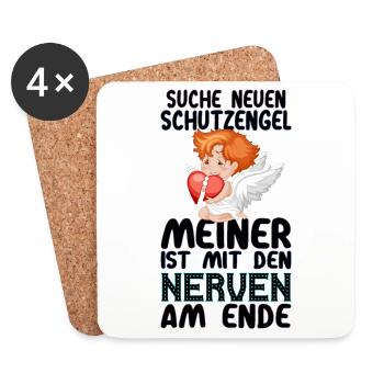 Suche Schutzengel Nerven - Untersetzer (4er-Set) - Weiß - Vorne