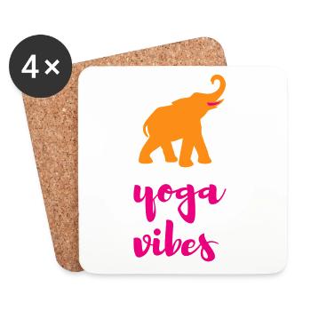 Yoga Vibes Elefant Meditation Quotes Indien - Untersetzer (4er-Set) - Weiß - Vorne