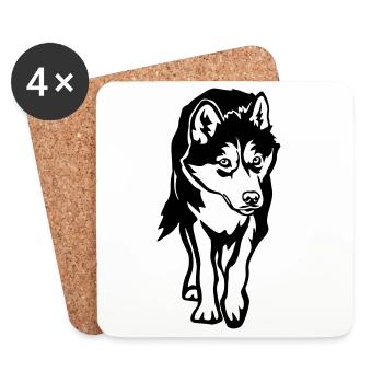 Husky - Untersetzer (4er-Set) - Weiß - Vorne