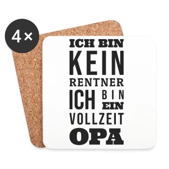 Rentner Vollzeit Opa - Untersetzer (4er-Set) - Weiß - Vorne