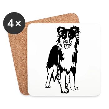 Australian Shepherd - Coasters (set of 4) - white - Front