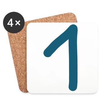 1 Number One Number Birthday - Coasters (set of 4) - white - Front