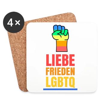 Homosexuell Liebe Lgbt Statement Menschenrechte - Untersetzer (4er-Set) - Weiß - Vorne