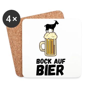Bock auf Bier - Untersetzer (4er-Set) - Weiß - Vorne