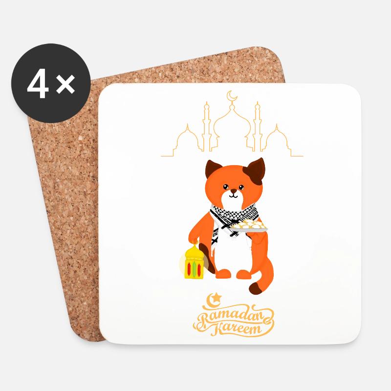 Ramadan Kareem Silhouette - Coasters (set of 4) - white