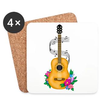 Guitar, music lovers - Coasters (set of 4) - white - Front