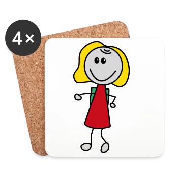 Fille - Dessous de verre (lot de 4) - blanc - Devant