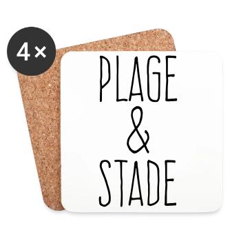 Plage et stade - Dessous de verre (lot de 4) - blanc - Devant