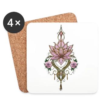 Beautiful lotus flower - Coasters (set of 4) - white - Front