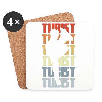 Joueurs de tuba - Dessous de verre (lot de 4) - blanc - Devant
