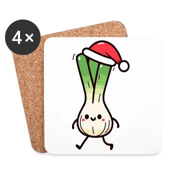 St. Nicholas Christmas Linen - Coasters (set of 4) - white - Front