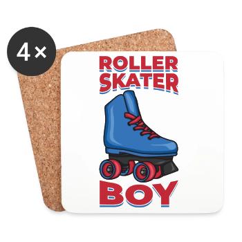 Patins à roulettes garçon - Dessous de verre (lot de 4) - blanc - Devant
