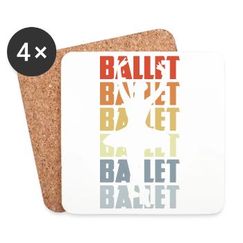 Vintage Ballett - Untersetzer (4er-Set) - Weiß - Vorne