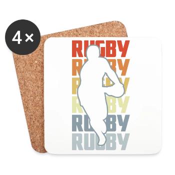 Rugby - Untersetzer (4er-Set) - Weiß - Vorne