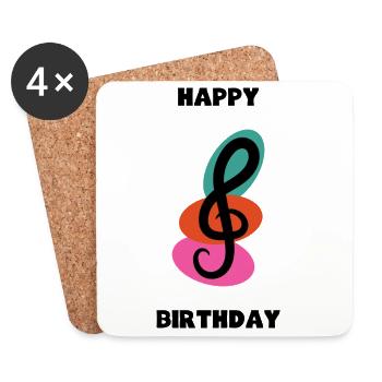 ALLES GUTE ZUM GEBURTSTAG. ALLES GUTE ZUM GEBURTSTAG. JAHRESTAG. - Untersetzer (4er-Set) - Weiß - Vorne