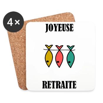RETIREMENT. HAPPY RETREAT. HAPPY RETIREMENT - Coasters (set of 4) - white - Front