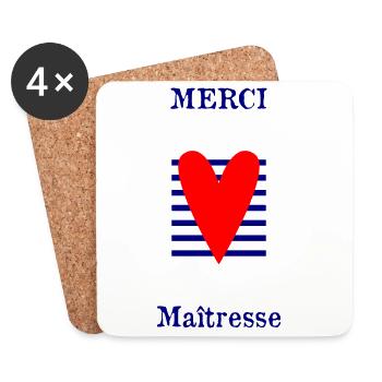 THANK YOU. MISTRESS. THANK YOU MISTRESS. MISTRESS - Coasters (set of 4) - white - Front