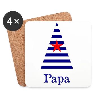 DAD. FATHER'S DAY. HAPPY FATHER'S DAY. HAPPY BIRTHDAY. - Coasters (set of 4) - white - Front
