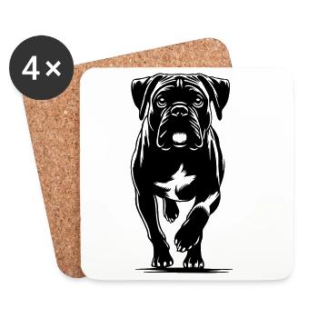 Boxeur - Dessous de verre (lot de 4) - blanc - Devant