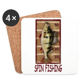 and Record Perch - Fishing - Coasters (set of 4) - white - Front