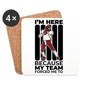 Blague sur un joueur de football américain - Dessous de verre (lot de 4) - blanc - Devant