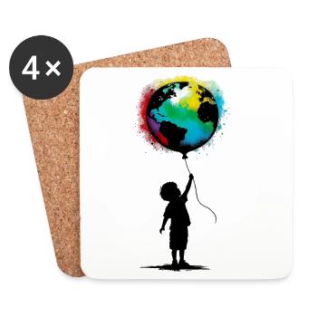 Planet Earth - Coasters (set of 4) - white - Front