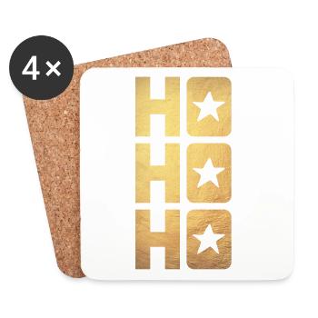 HO HO HO OR Noël Noël Avent Étoile de luxe - Dessous de verre (lot de 4) - blanc - Devant