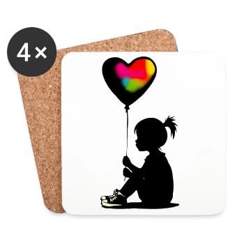 Heart Love - Coasters (set of 4) - white - Front