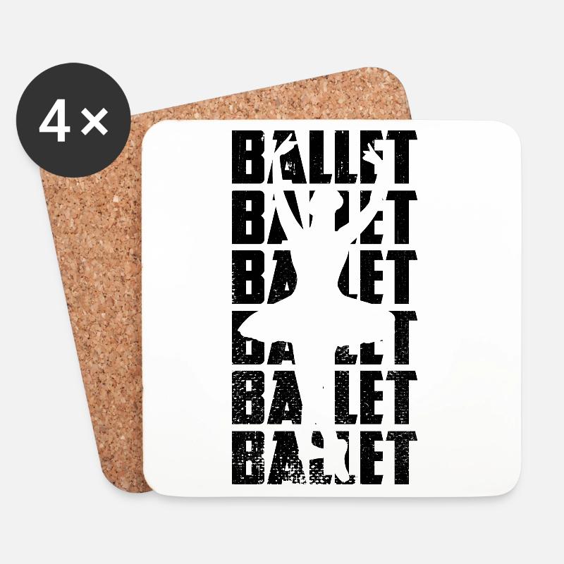 Ballett - Untersetzer (4er-Set) - Weiß