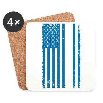 Detroit US Flag - Coasters (set of 4) - white - Front