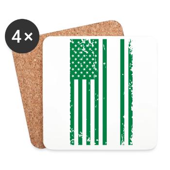 Boston Grün US Flagge - Untersetzer (4er-Set) - Weiß - Vorne